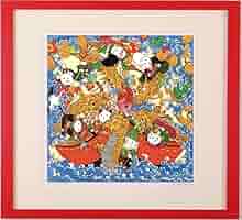 Amazon | あごぱん 「七福神と宝船・G」 現代アート 絵画 ポップ